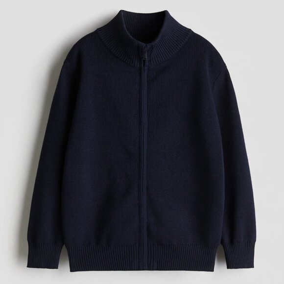 H&M cardigan with zipper, navy - Picture 1 of 3